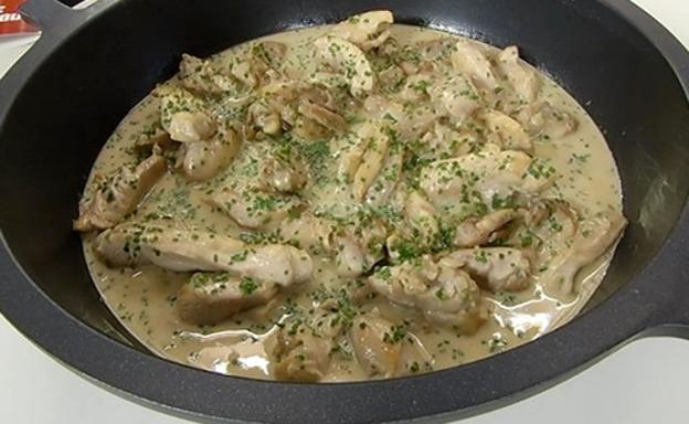 Pollo salteado con salsa de mostaza