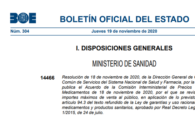 Desde hoy las mascarillas quirúrgicas tendrán un precio máximo de 0,62 euros