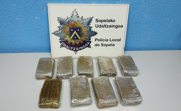 Incautan un kilo de hachís en un bar de Sopela