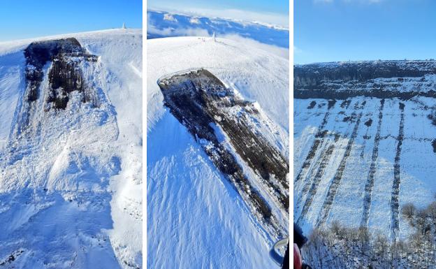 La Ertzaintza detecta un gran alud junto a la cima del Gorbea y alerta del riesgo a los montañeros