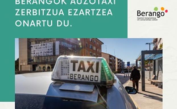 Berangok Auzotaxi zerbitzua jarri du martxan, adinekoen lekualdatze 'merkeak' ahalbidetzeko