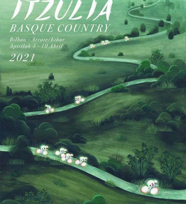 Paisaia eta txirrindulari distiratsuak, Itzuliaren kartel berrian