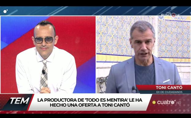 Toni Cantó ficha como colaborador de Risto en 'Todo es mentira'