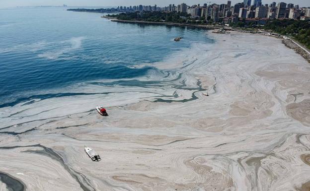 El «moco marino» turco se extiende del Mar de Mármara al Mar Negro