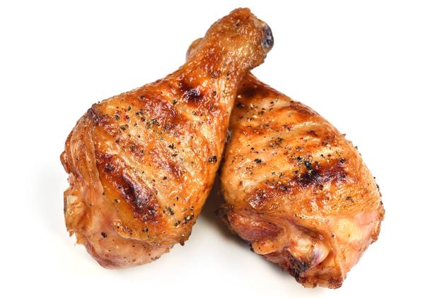 El pollo frito, con la piel justa