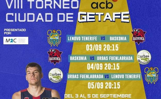 El Baskonia se enfrentará al Tenerife y al Fuenlabrada en el Torneo Ciudad de Getafe