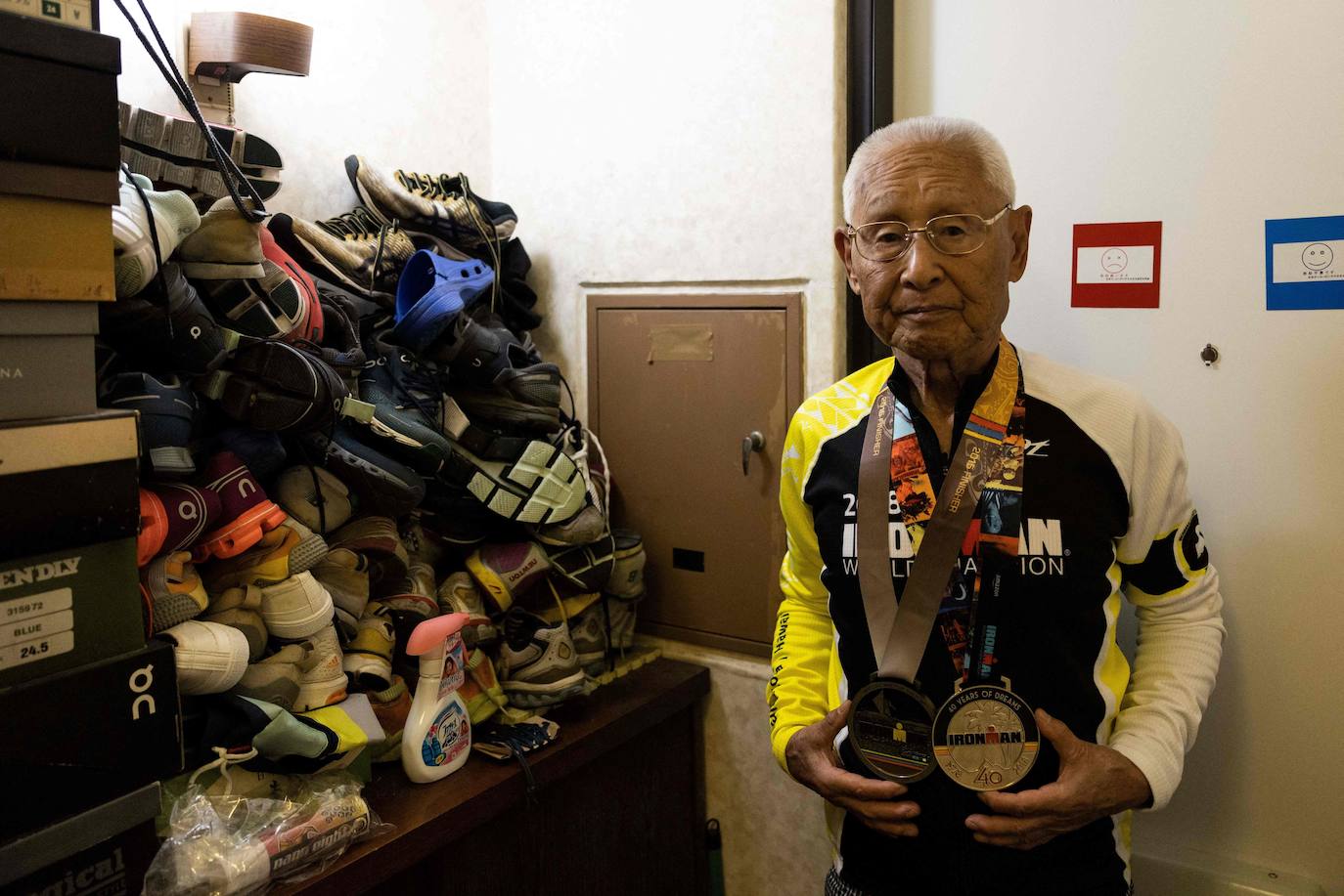 Un japonés de 88 años prepara el Ironman viendo los Juegos de Tokio