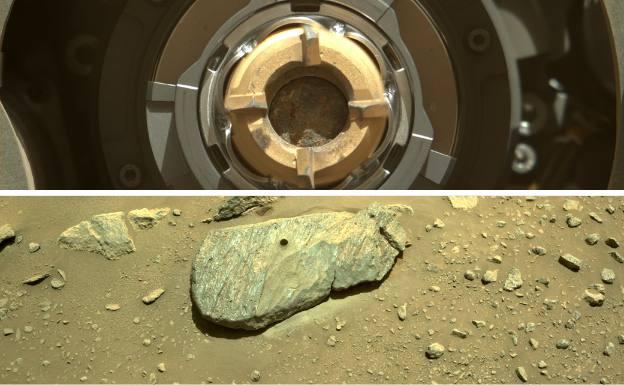 'Perseverance' toma la primera muestra de roca en Marte