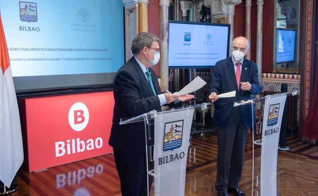 Euskaltzaindiak eta Bilboko Udalak hirian euskararen erabilera sustatzeko akordioa berretsi dute