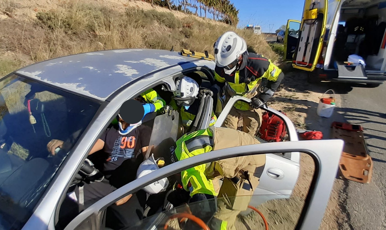 Un hombre resulta herido tras salirse de la calzada en Lapuebla de Labarca