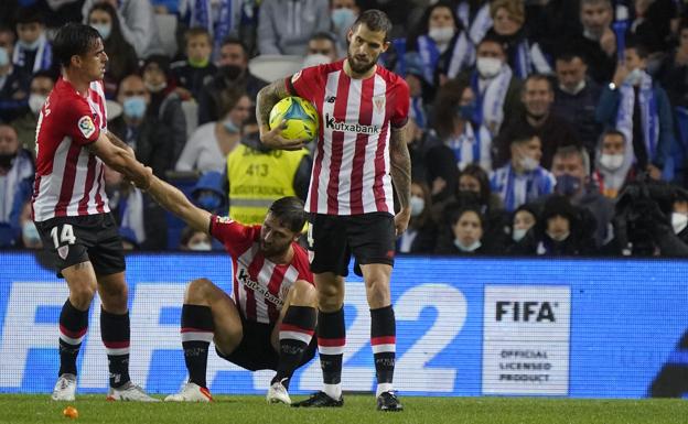 Yeray no entrena en un Athletic con sus centrales titulares de baja