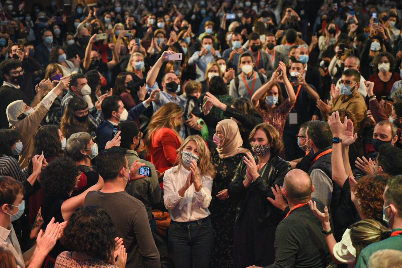 Acto en Valencia de Yolanda Díaz, Mónica Oltra y Ada Colau