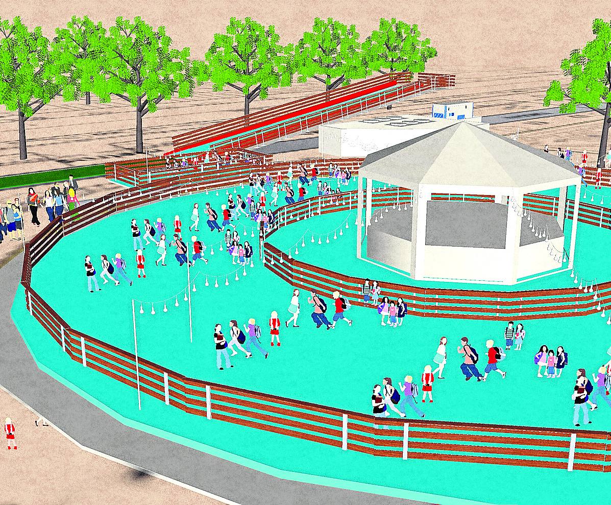 La pista de hielo en La Florida se instalará junto a un tobogán de 30 metros de largo