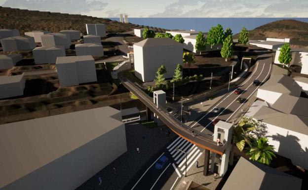 Una pasarela sobre la N-634 salvará las barreras de acceso a la estación de Zaldibar