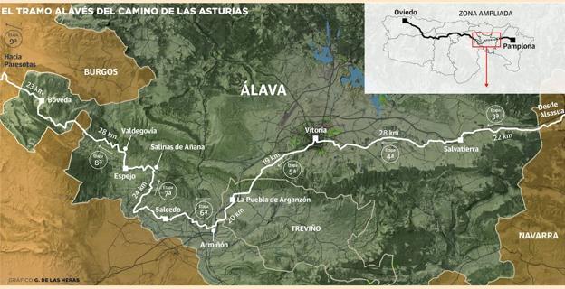 La recuperada ruta a Compostela por la Llanada, Añana y Valdegovía