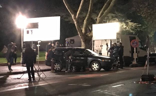 El parque de Doña Casilda se convierte en un plató nocturno durante dos días