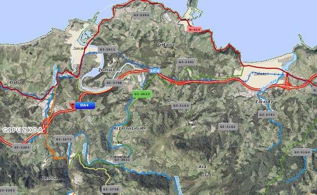 Reabren un carril en la AP-8 entre Zarautz y Zumaia tras el derrumbe de madrugada