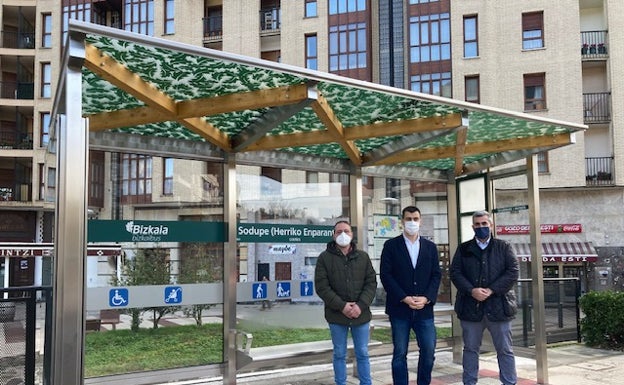 Una nueva marquesina de Bizkaibus evitará los puntos negros en Sodupe