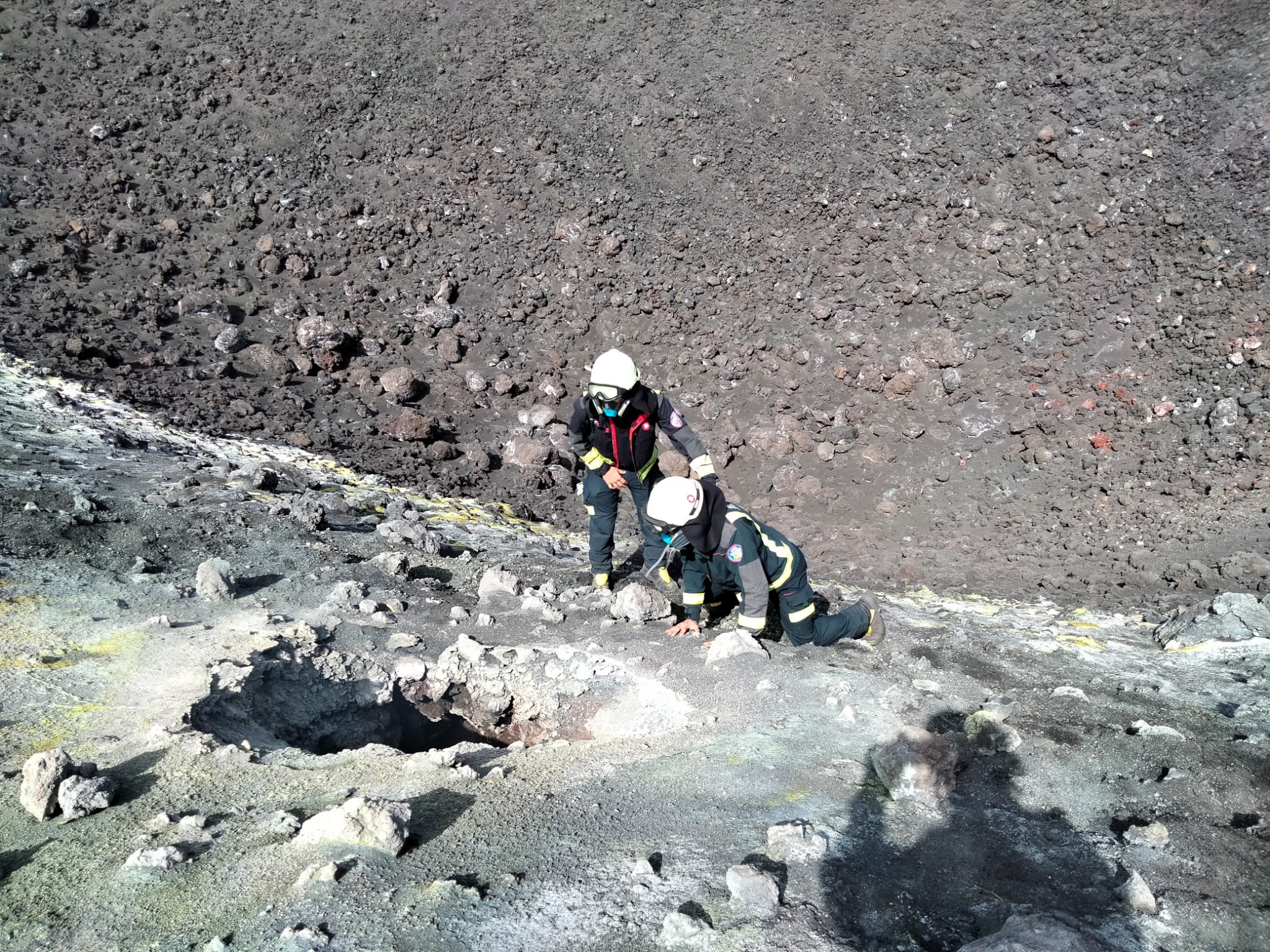 Los Bomberos de Bilbao, en el volcán Cumbre Vieja