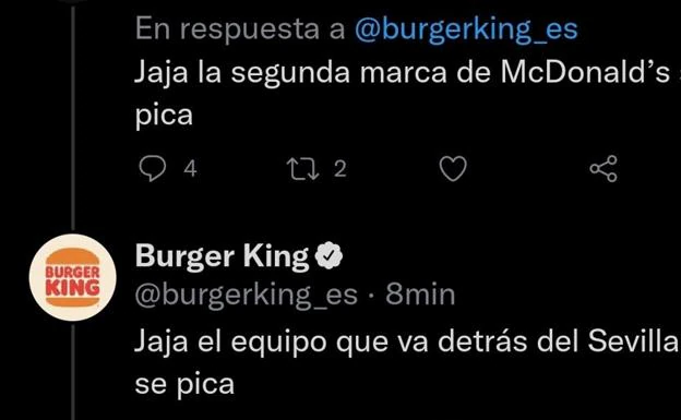 El divertido pique entre un aficionado del Betis y el Burger King por los elogios a Monchi y al Sevilla