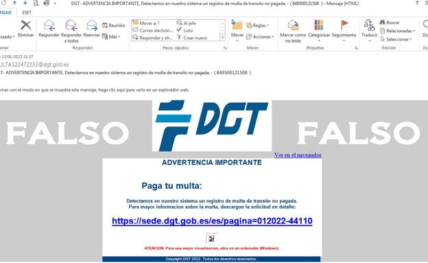 La DGT alerta de dos estafas al pagar las multas de tráfico por Internet