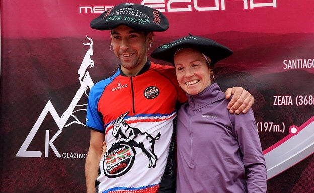 Asier Larruzea y Oihana Azkorbebeitia, campeones de Bizkaia de Trail