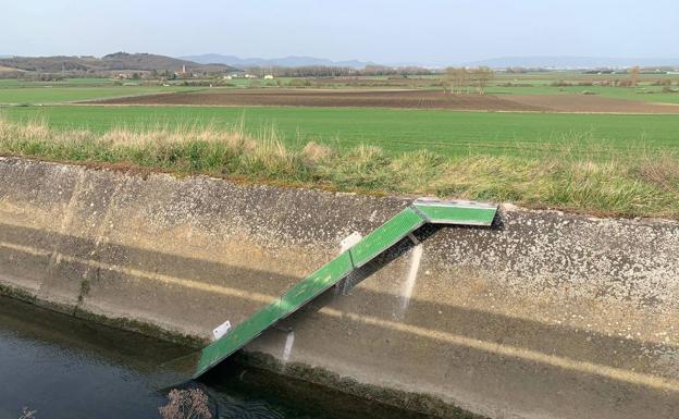 Instalan la primera rampa de escape para corzos en el canal del río Alegría