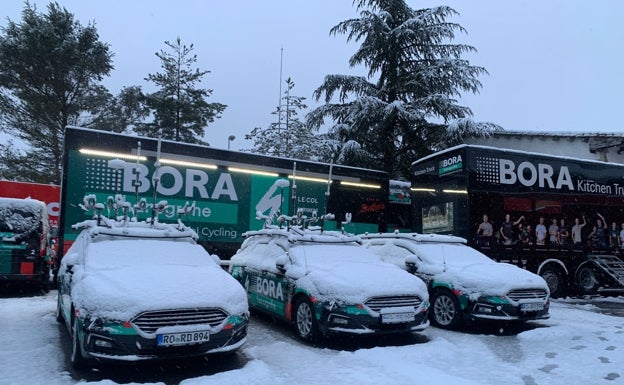 El temporal de nieve cambia el recorrido del G. P. Induráin