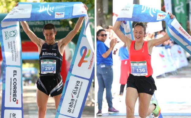 Ander Barrio de Rioja y Eneritz Iraola se coronan en la maratón Martín Fiz