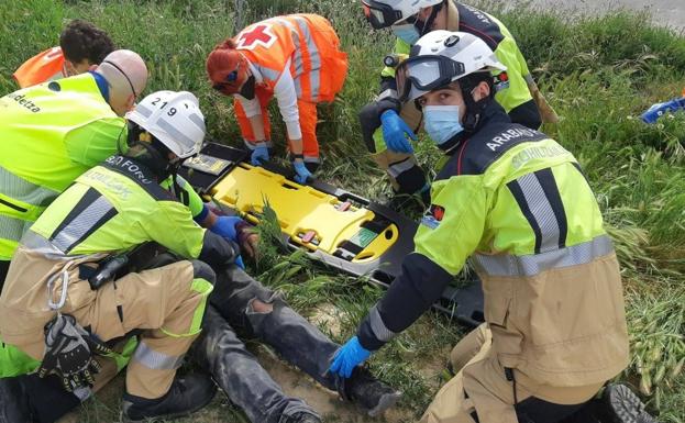 Herido leve un motorista tras sufrir un accidente en Laguardia