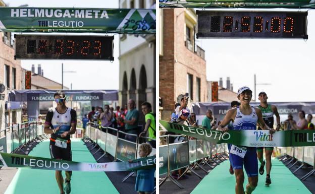 Pello Soro y Jone Aizpurua, campeones del primer triatlón en distancia olímpica en Legutio