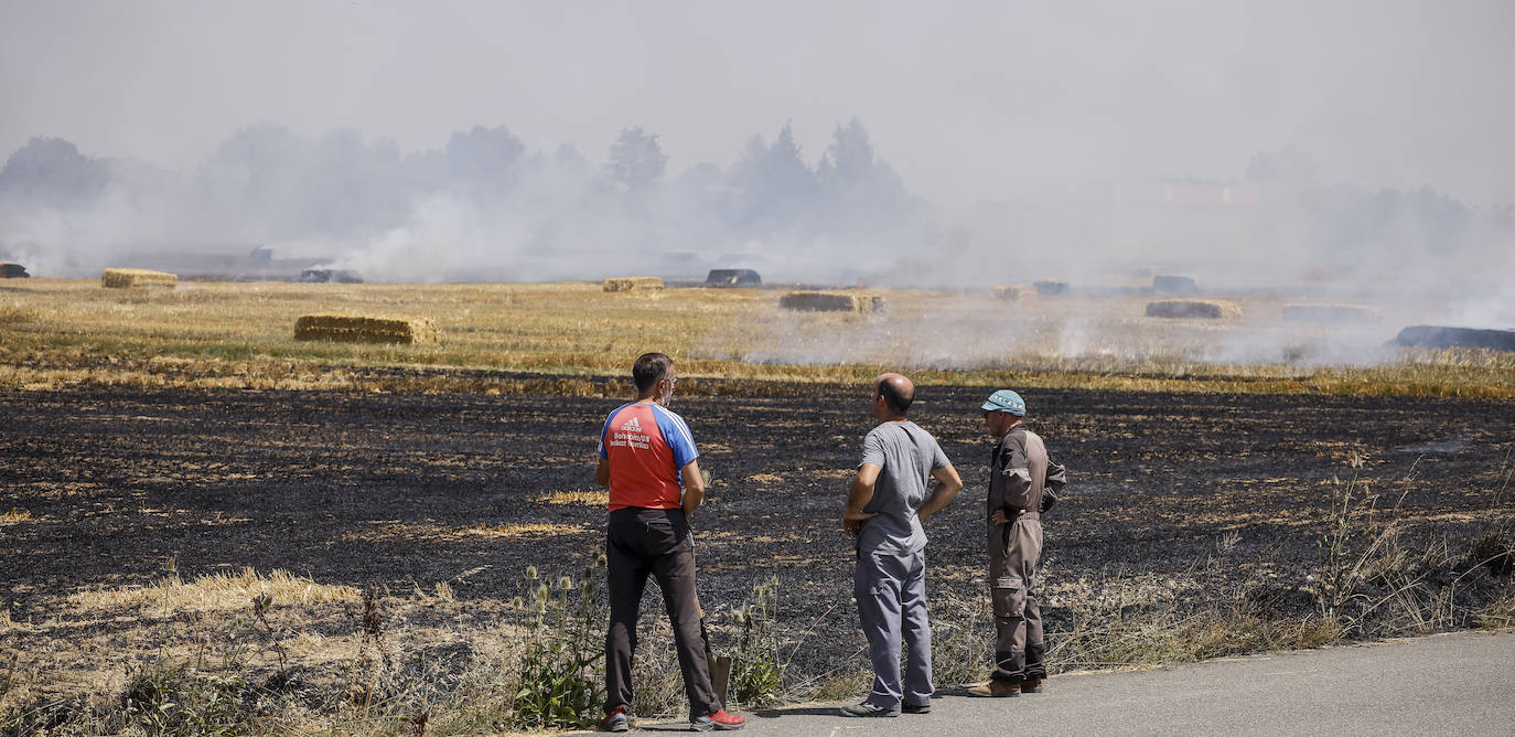 El incendio entre Argandoña y Villafranca, en imágenes