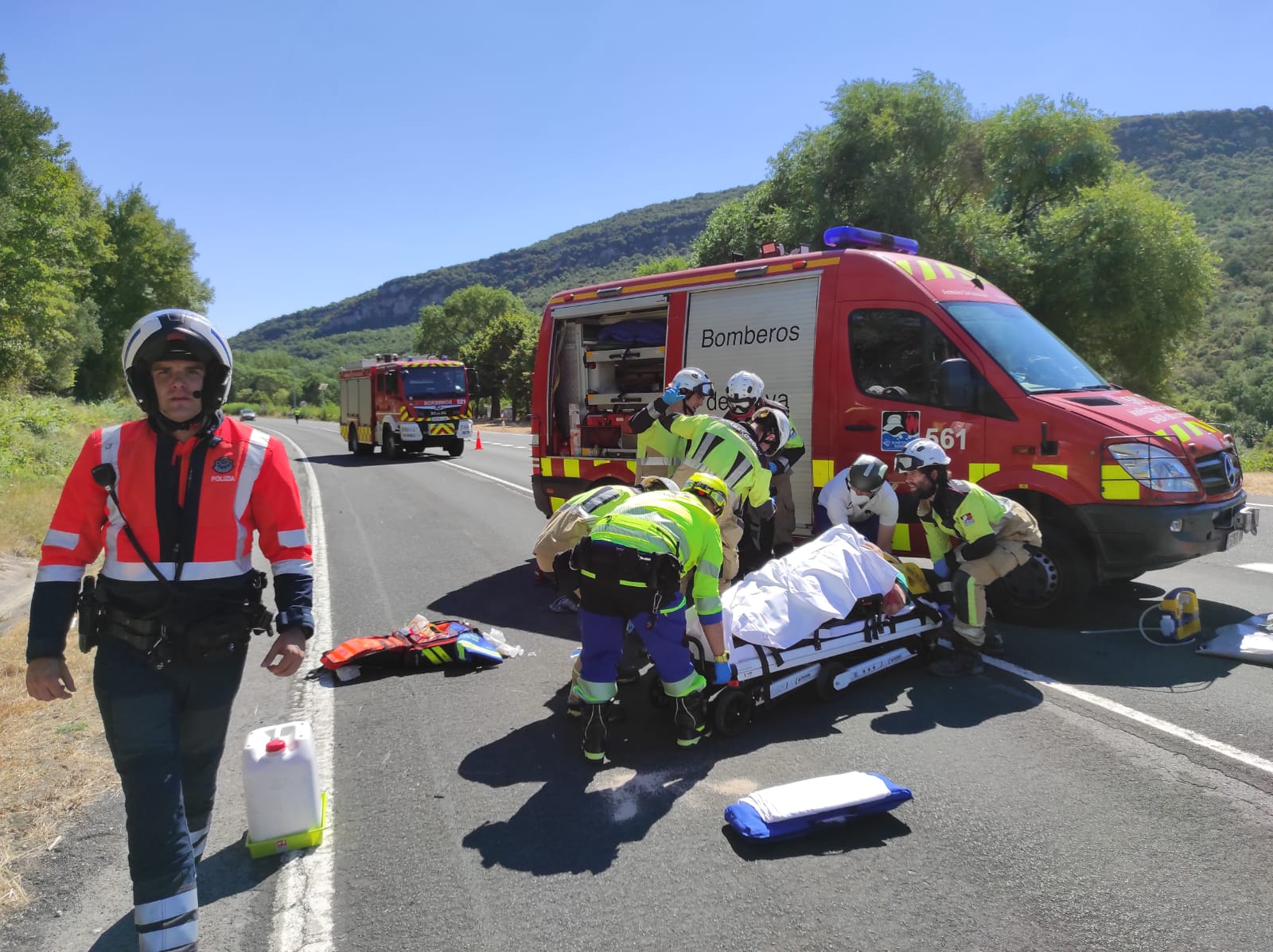 Un motorista herido tras chocar contra un corzo a la altura de Iruña de Oca