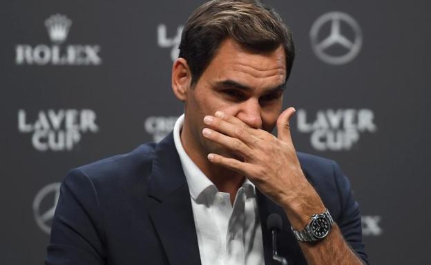 Roger Federer, during the press conference. 