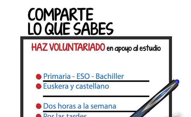 Cáritas pide voluntarios en Vitoria para dar apoyo escolar a chavales sin recursos