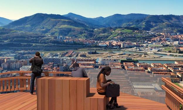 Arranca la pasarela de madera de 1,5 kilómetros que 'sobrevolará' Bilbao entre Artxanda y Enekuri