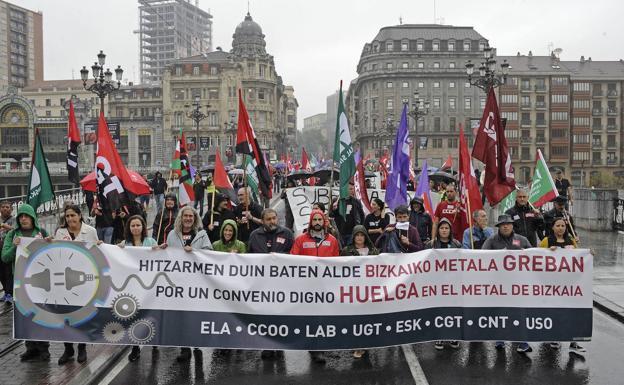 CC OO, LAB y UGT «irán hasta el final» en el conflicto del Metal de Bizkaia