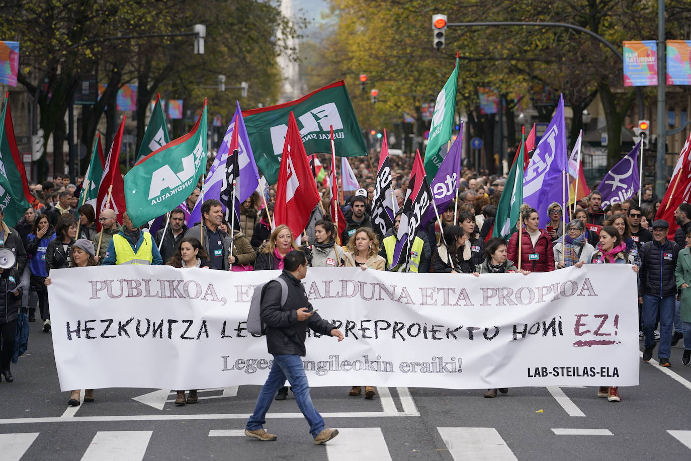 Manifestación en Bilbao contra el borrador de la ley vasca de Educación