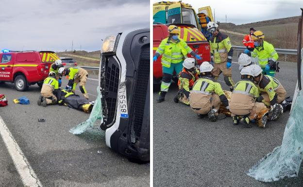 Un conductor resulta herido tras perder el control de su vehículo en la A-1 en Barrundia