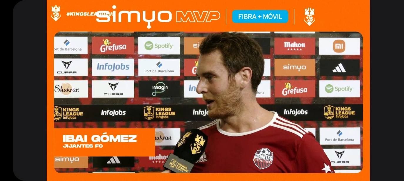 Ibai Gómez, MVP del partido de su equipo en la Kings League