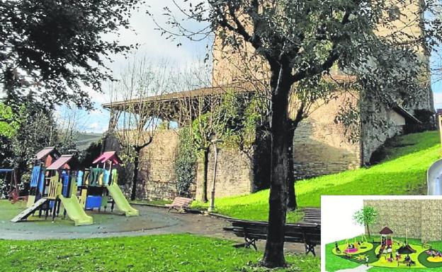 Mallabia renueva el área infantil del parque Elizoste