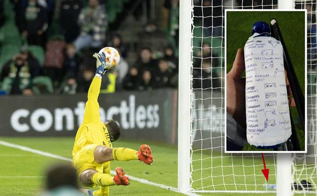 La chuleta del portero de Osasuna para parar los penaltis