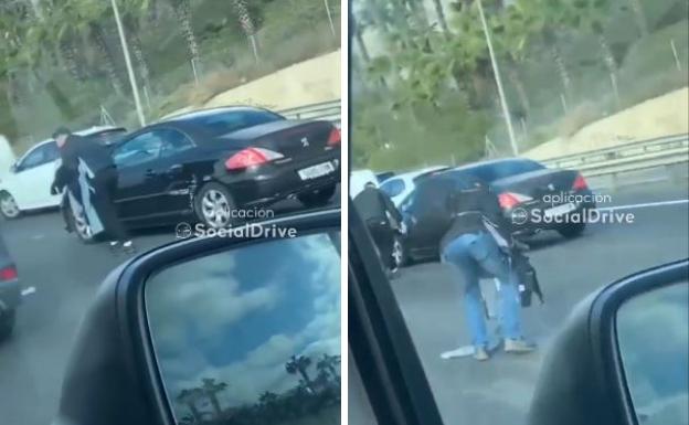 Los conductores se bajan en plena autovía en Marbella para recoger billetes de 50 euros que salieron volando tras un accidente