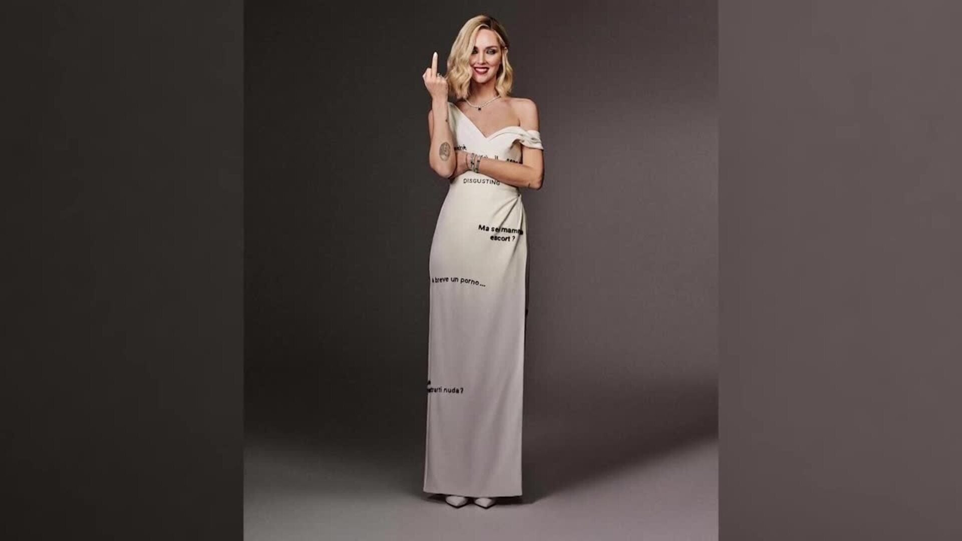 Chiara Ferragni acapara todas las miradas en San Remo con sus reivindicativos vestidos