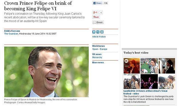 Los medios internacionales se vuelcan con la proclamación de Felipe VI