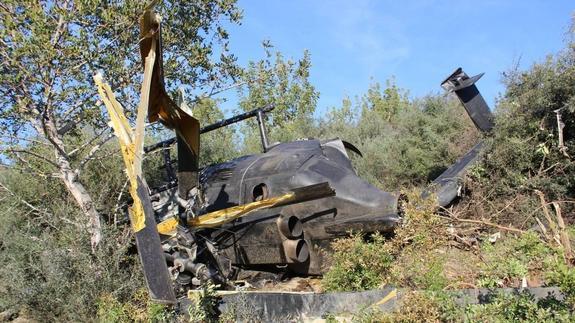 Dos muertos al estrellarse un helicóptero cargado de droga en Málaga