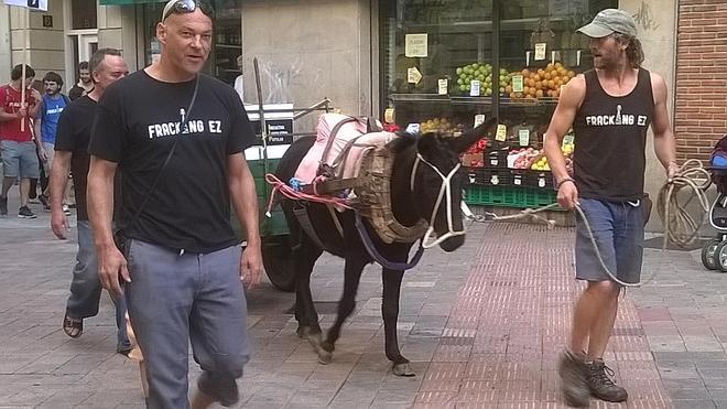 ATEA lamenta el uso de un burro en el acto de entrega de firmas de la Plataforma Fracking Ez Araba