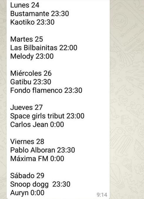 El bulo de los conciertos de Aste Nagusia 2015