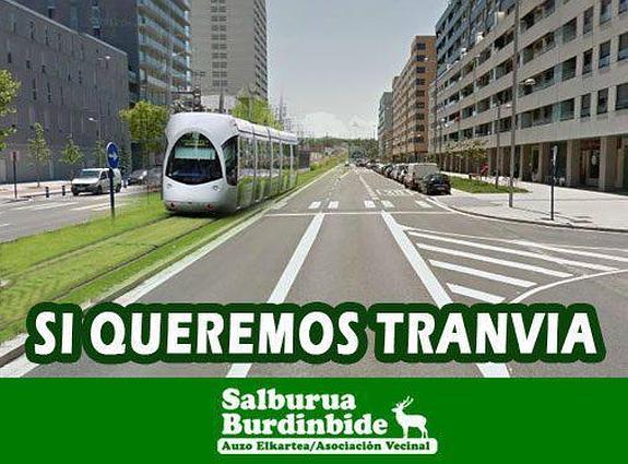 Salburua recibe hoy a Urtaran con el lema "Sí queremos tranvía"