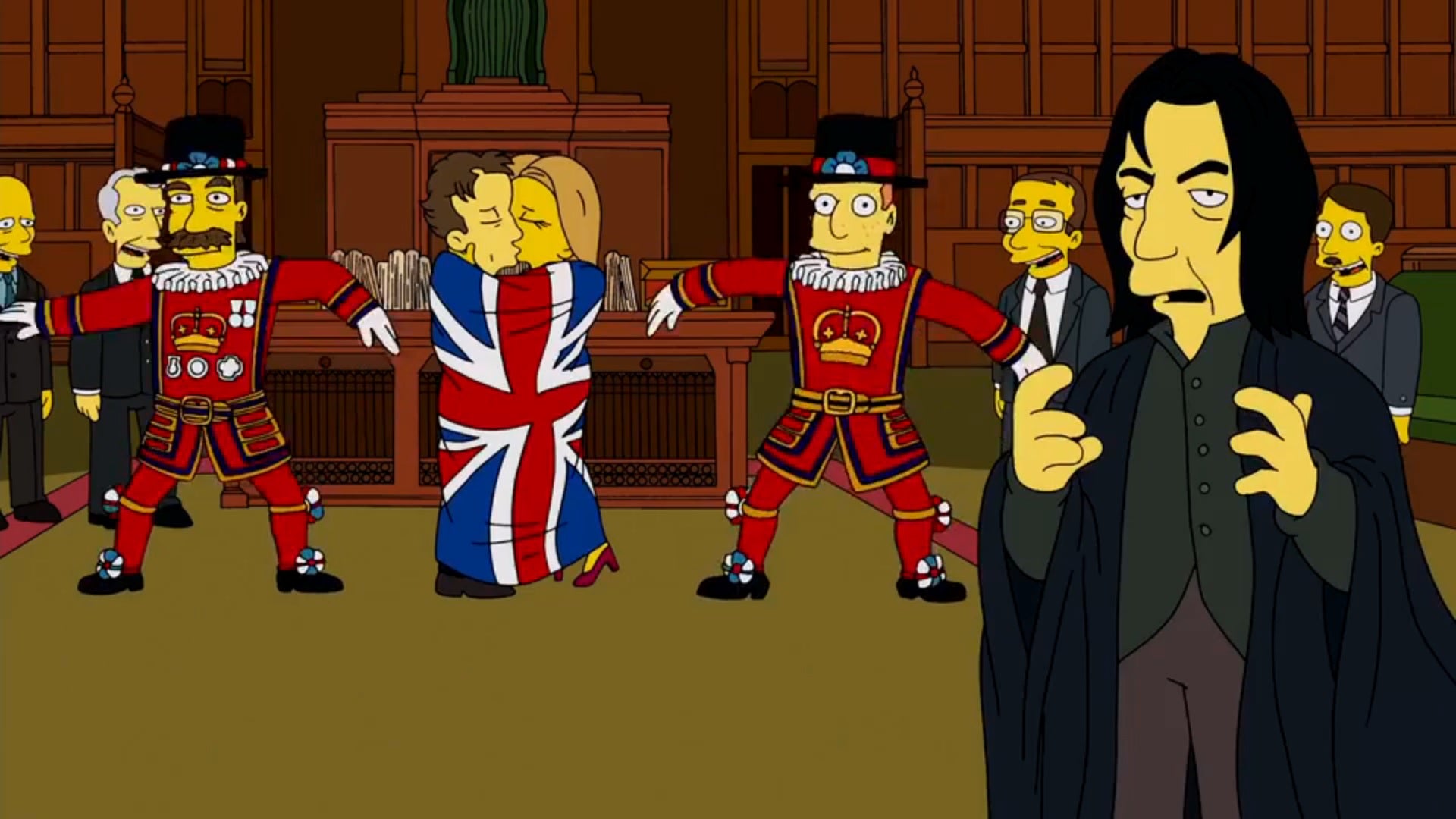 David Bowie y Alan Rickman, en 'Los Simpson'